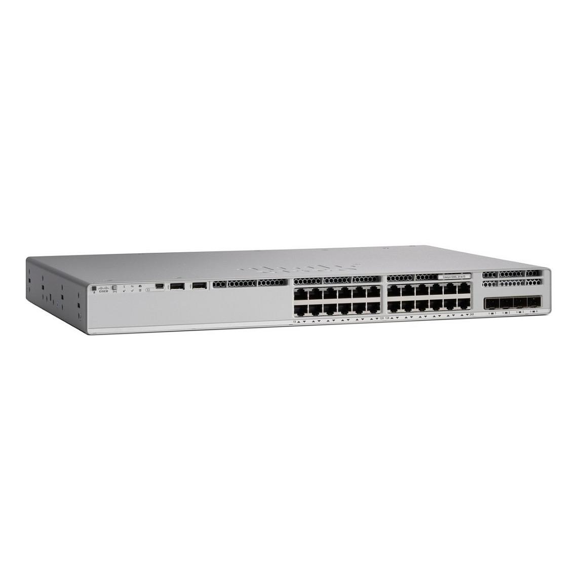 Switch Cisco C9200L-24P-4X-A, 24x Gigabit PoE+, 4x 10G SFP+, PoE 370W, 128Gbps, Layer 3, Network Advantage - Hiri - 3