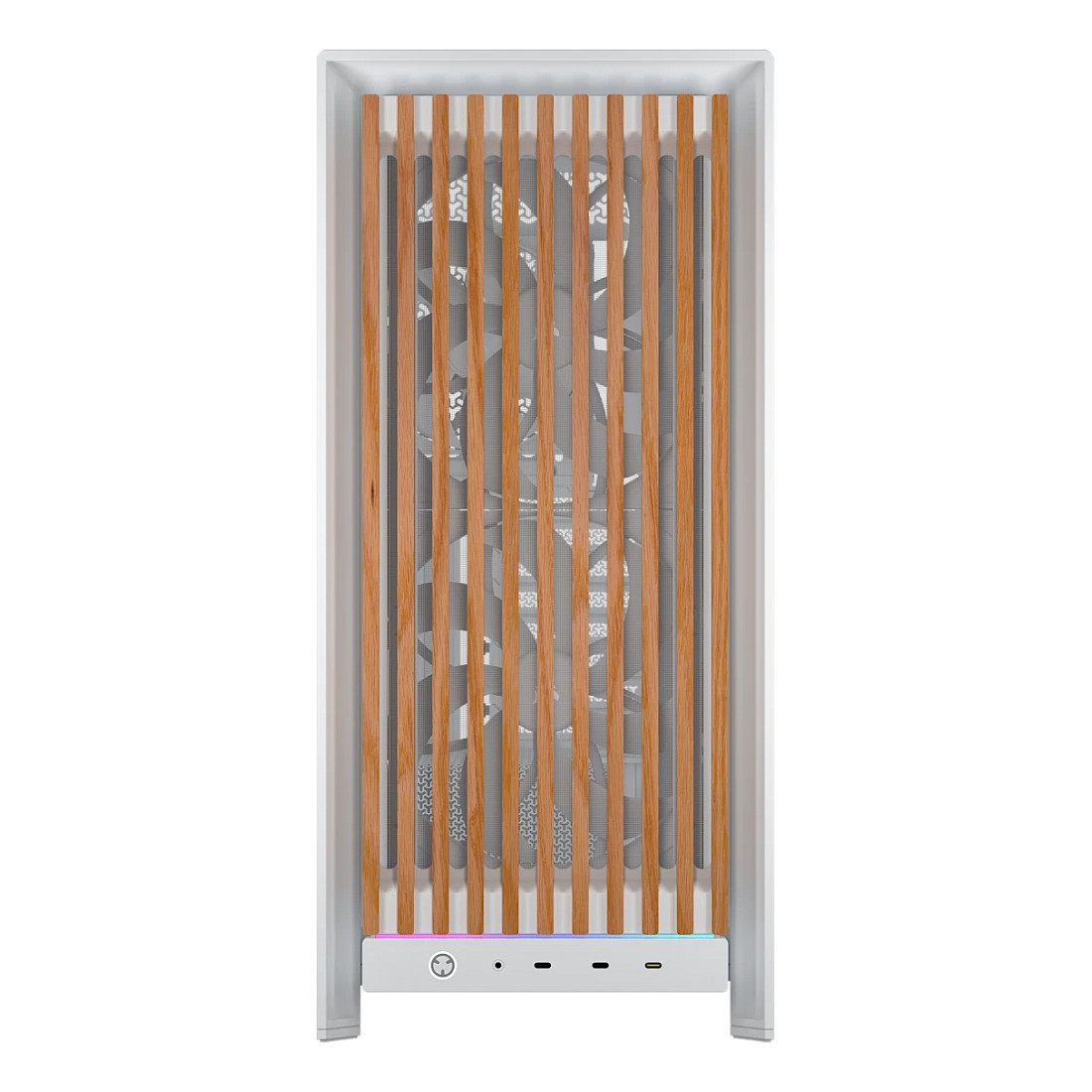 Kasë PC Corsair FRAME 5000D WOOD RS / Mid Tower / E-ATX / 2x 200mm + 1x 140mm Fan / Tempered Glass / Wood / 420mm Radiator - Bardhë/Wood - 2