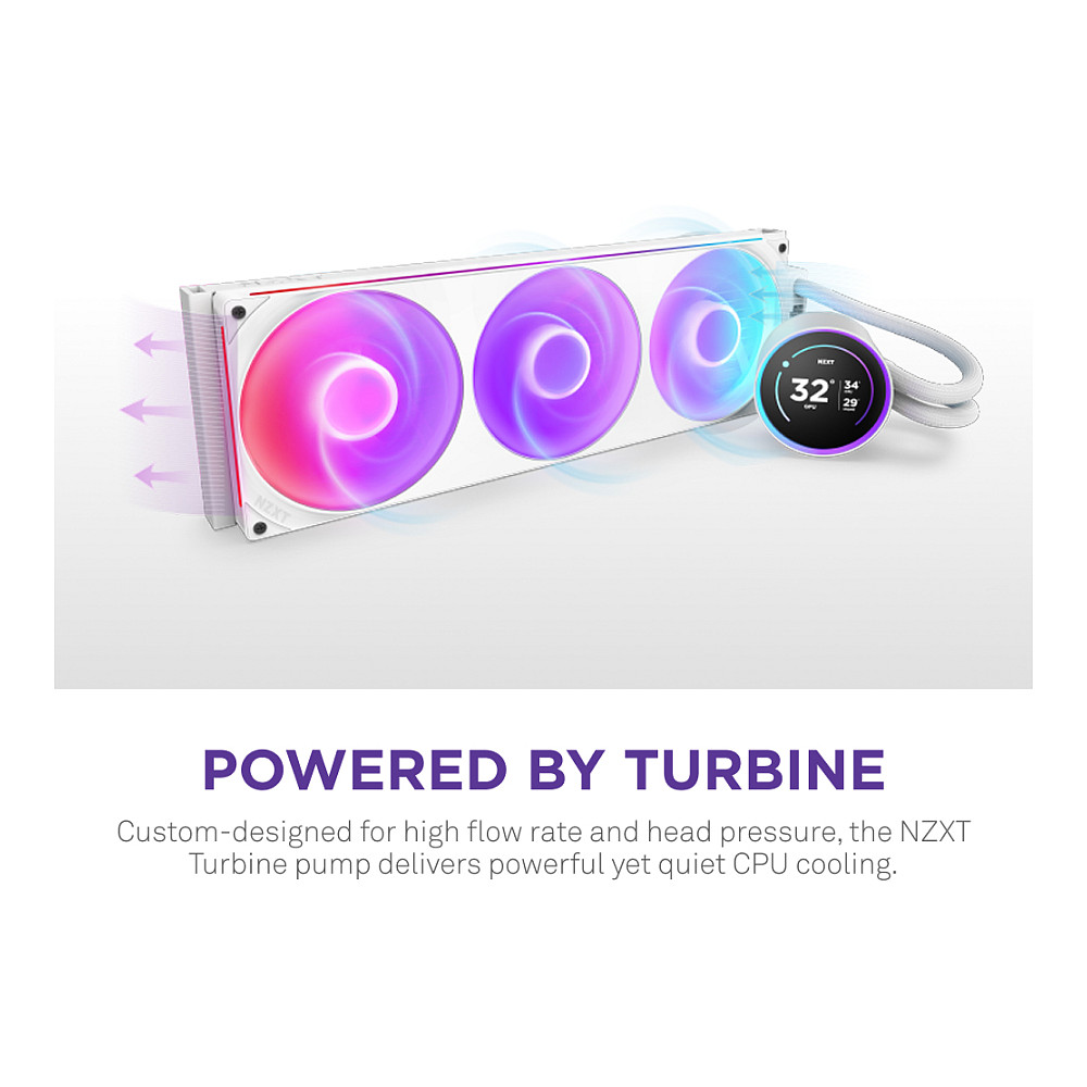 Ftohës për Procesor NZXT Kraken Elite 420 RGB / 420mm / AIO / RGB / LCD - Bardhë - 7