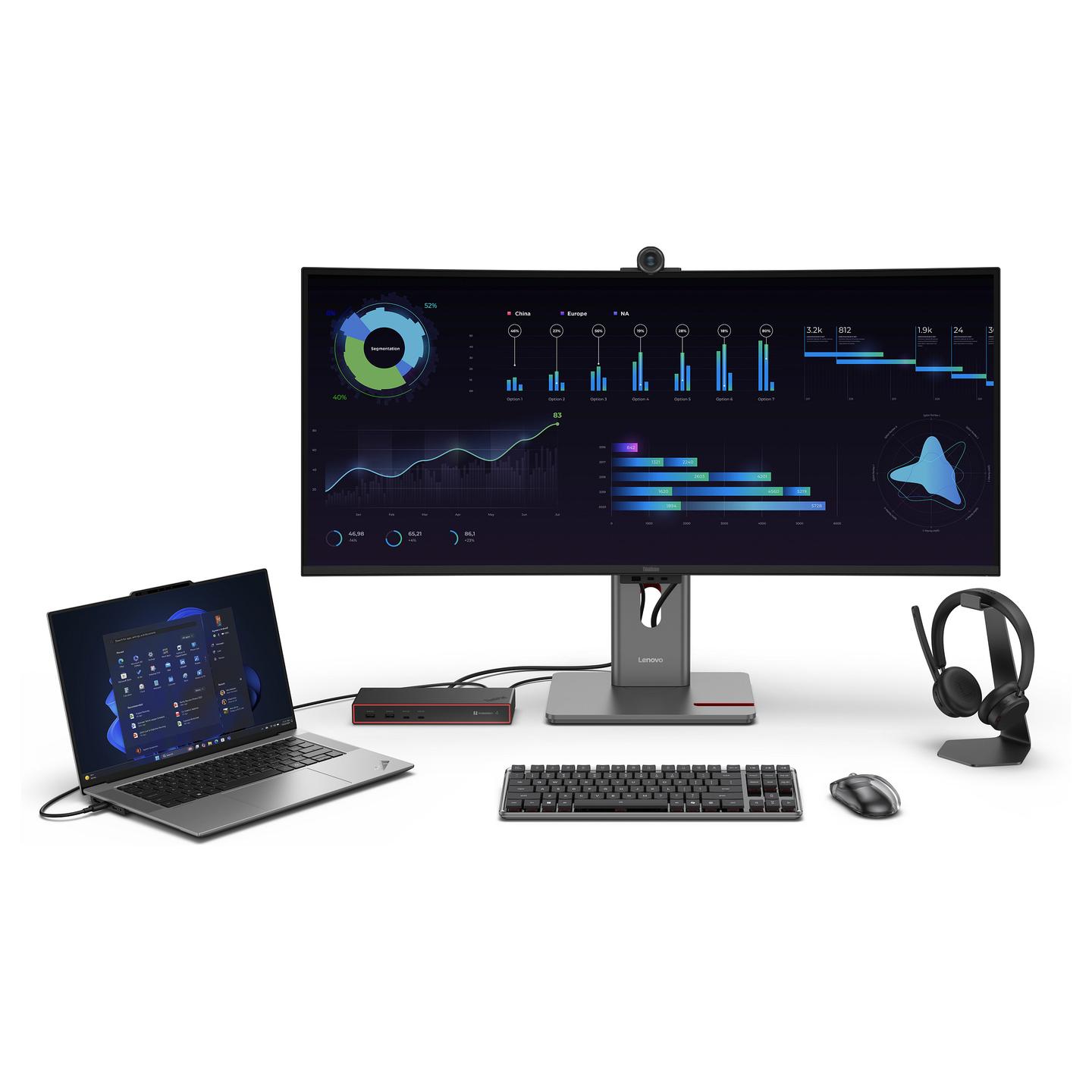 Docking Station Thunderbolt 4 Lenovo ThinkPad Dock Gen2 7000, 2× DisplayPort 1.4, HDMI 2.1, 2.5Gb Ethernet, 100W PD - Zezë - 14