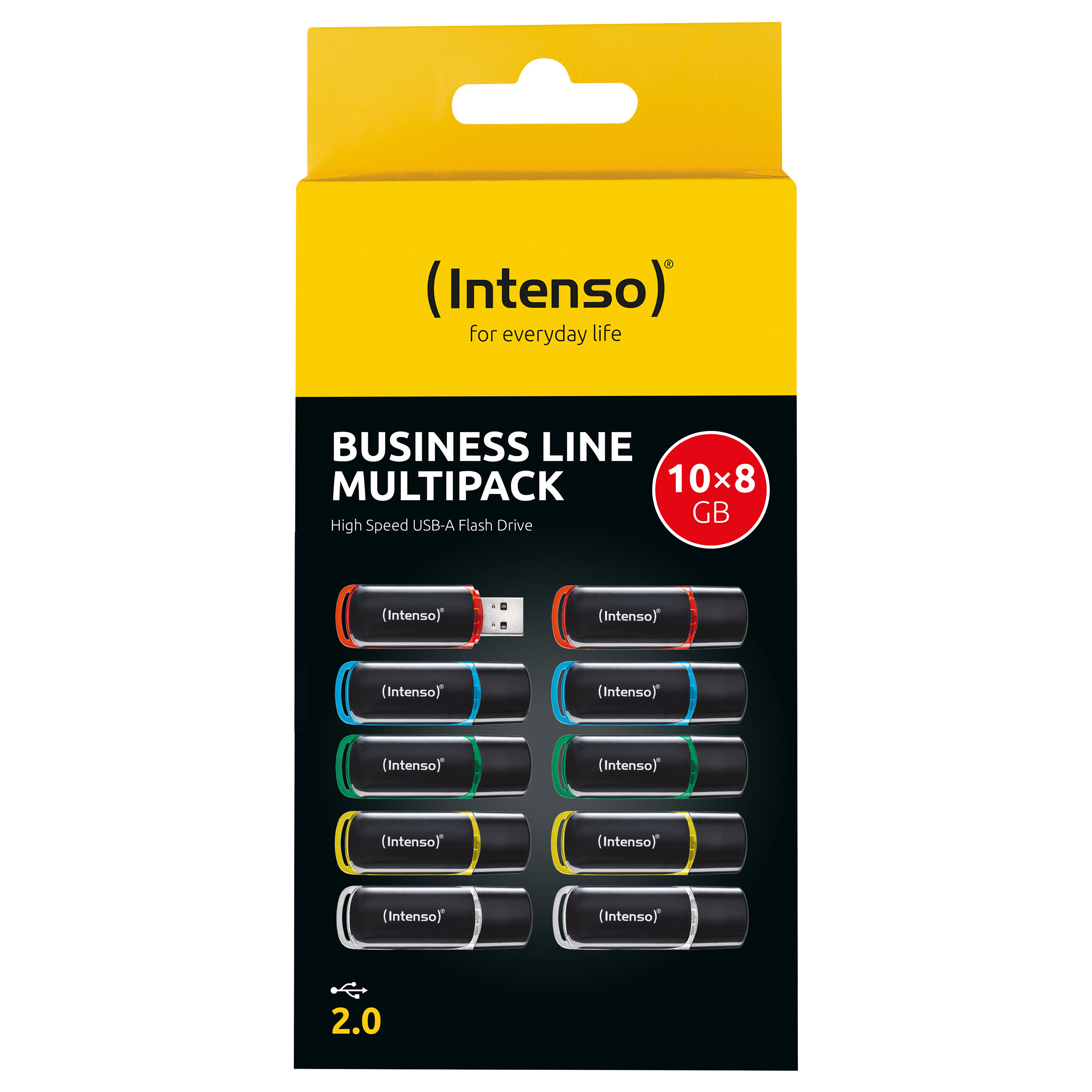 USB Flash Drive Intenso Business Line Multipack / 10x8GB / USB 2.0 / USB-A - Mix - 6
