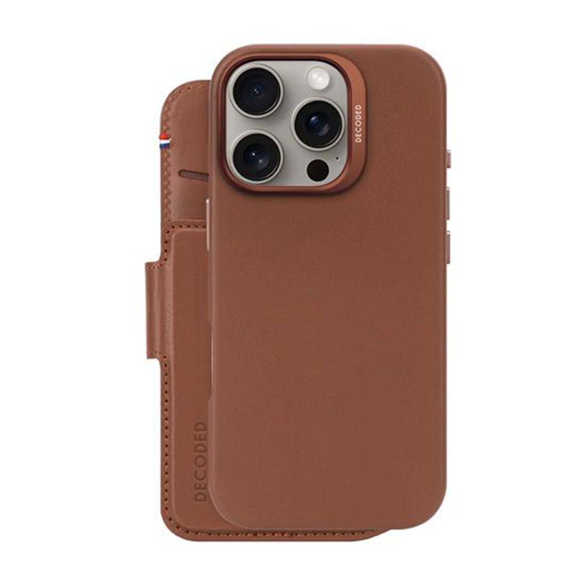 Aksesorë Apple Decoded Detachable Wallet Case / iPhone 16 Pro / Lëkurë / MagSafe / 3x Hapësira për Kartela - Kafe - 4