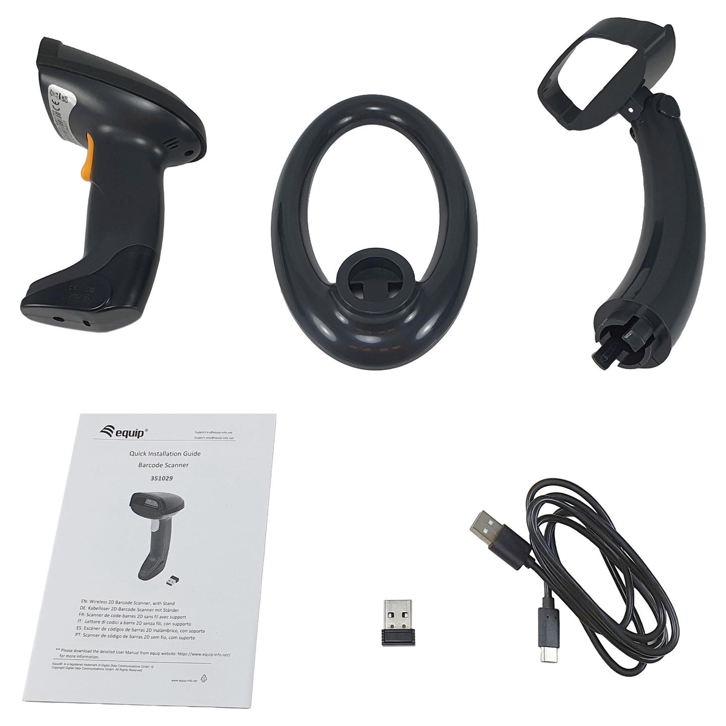 Skaner Barkodesh Equip 351029 / 1D/2D / CMOS / Wireless 2.4GHz + Bluetooth / Me Bazë - Zezë - 11