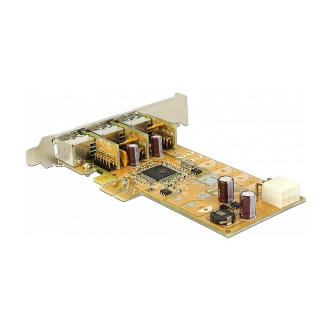 Kartë Zgjerimi PCI Express Delock 89656 / PCIe x1 / 3x PoweredUSB 2.0 / 12V - 2