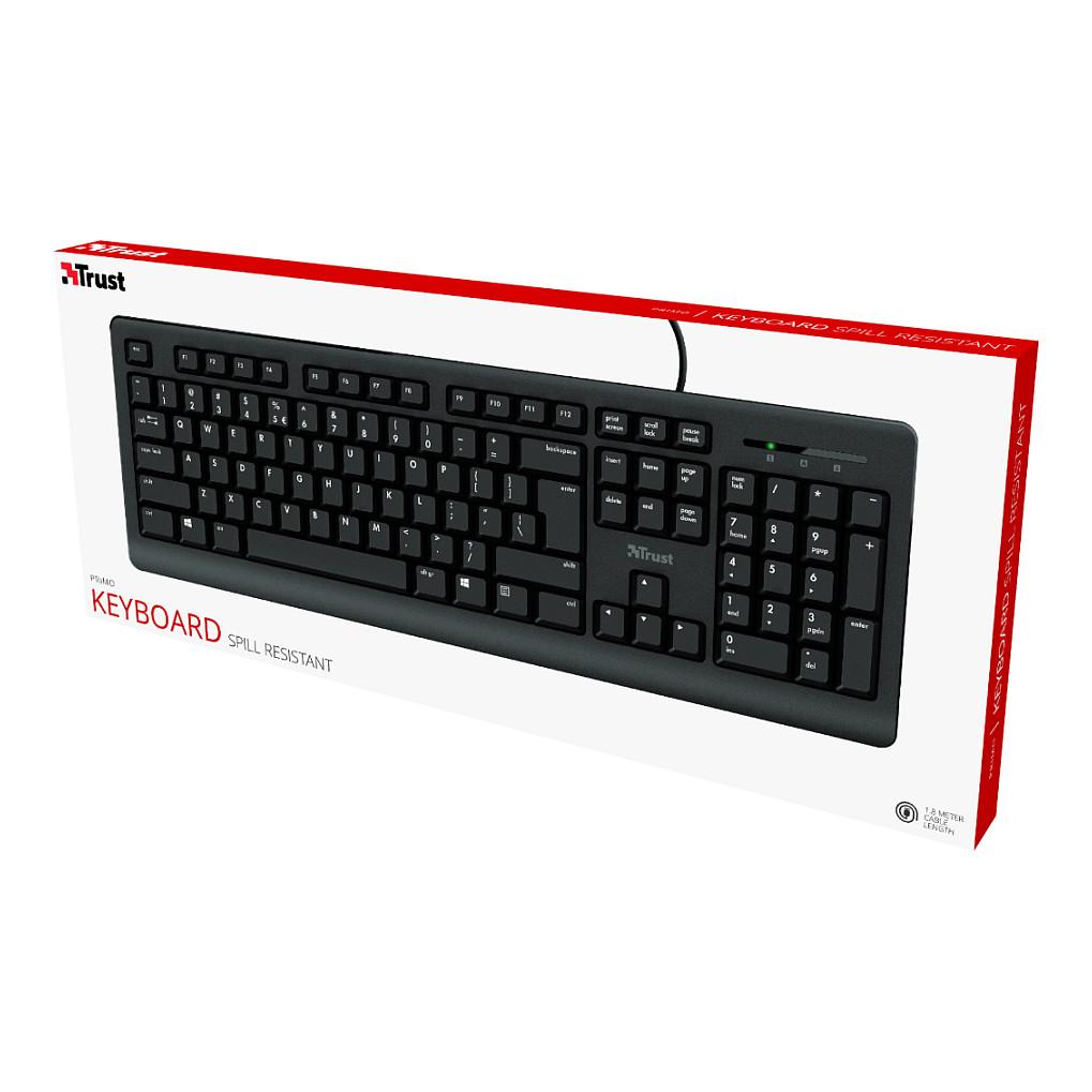 Tastierë me kabllo Trust Primo / USB / Full-Size / QWERTZ / German / 104 Çelësa / 1.8m - Zezë - 9