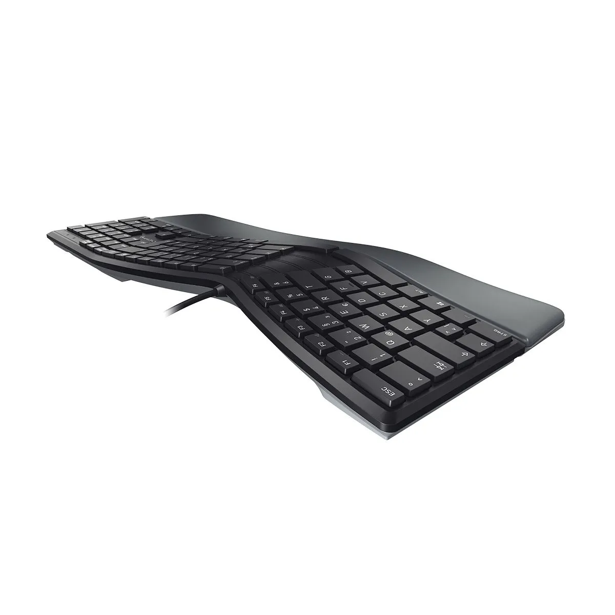 Tastierë Me kabllo CHERRY KC 4500 ERGO / Ergonomic / USB / Pan-Nordic Layout / Numpad - Zezë - 2