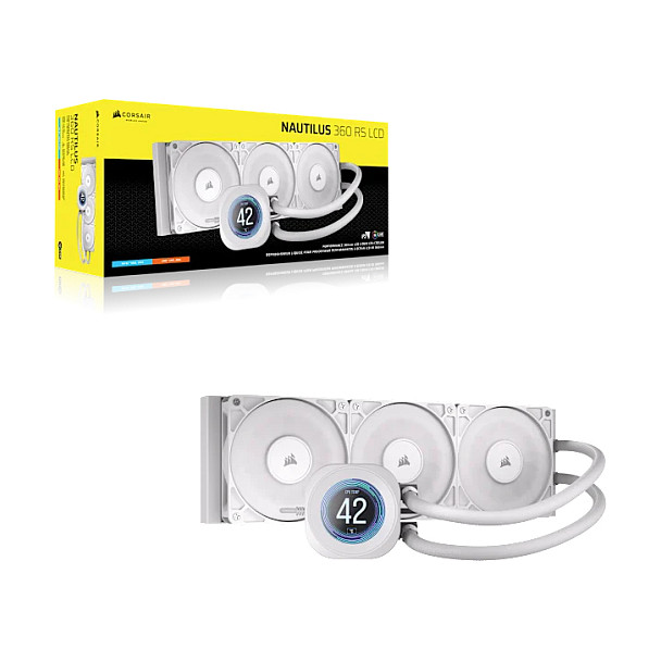 Ftohës për Procesor Corsair Nautilus 360 RS LCD / AIO / 360mm / 3×120mm RS Fan / 2.1" IPS LCD / 2100 RPM / iCUE – Bardhë - 11