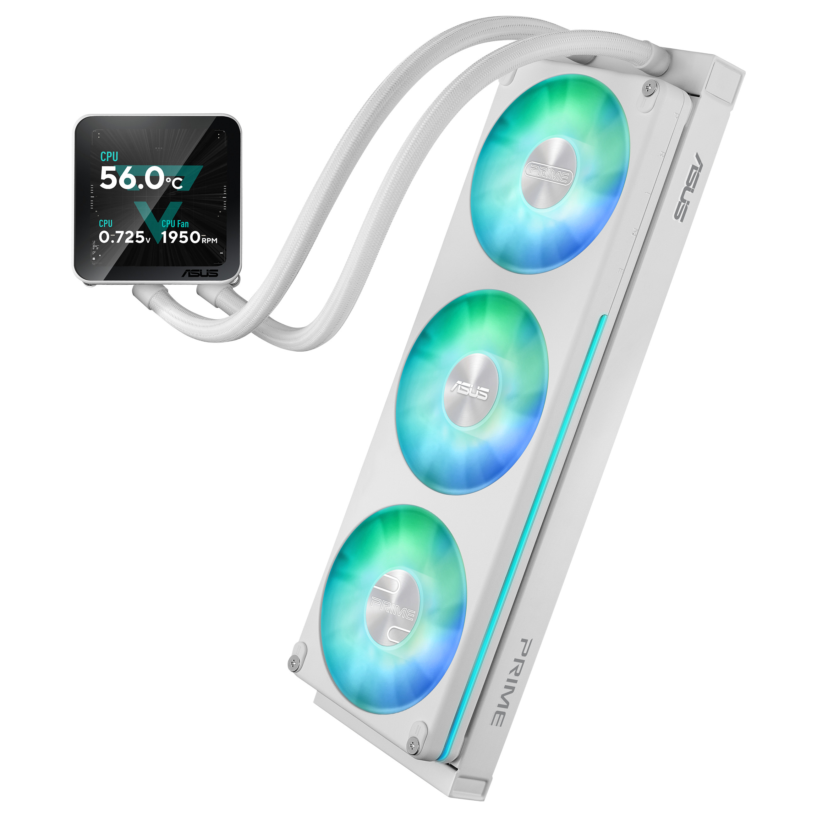 Ftohës për Procesor ASUS Prime LC II 360 ARGB LCD / AIO / 360mm / 3×120mm PWM Fan / ARGB / 3.95" IPS LCD / AM4/AM5 / LGA1700/1851 – Bardhë - 11