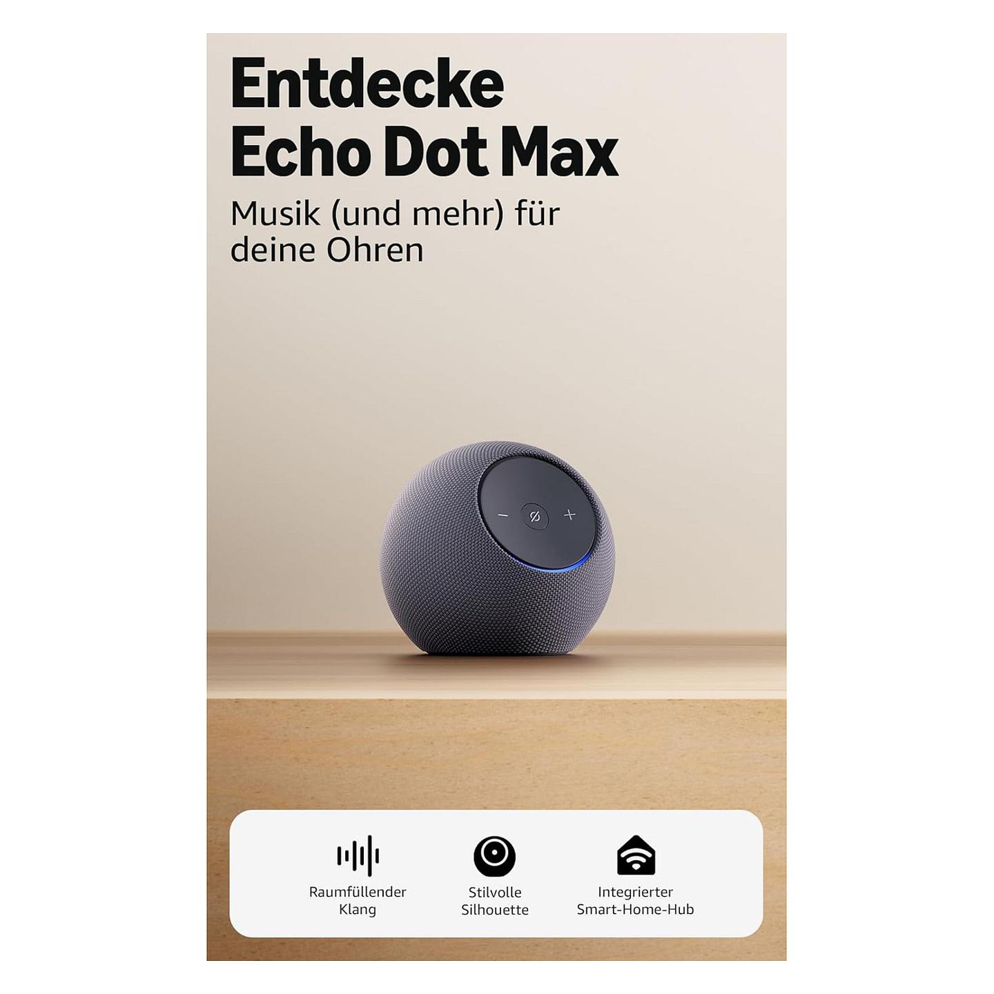 Altoparlant inteligjent Amazon Echo Dot Max, Wi-Fi 6E, Amazon Alexa - Zezë - 2