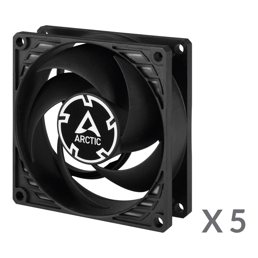 Ftohës për Kasë ARCTIC P8 PWM PST, 80mm, 5x ventilatorë, PWM, PST - Zezë - 2