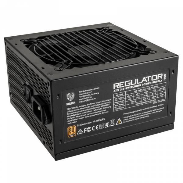 Furnizues Energjie Kolink Regulator / 850W / 80 PLUS Gold / ATX 3.0 / PCIe 5.0 / Fully Modular - Zezë
