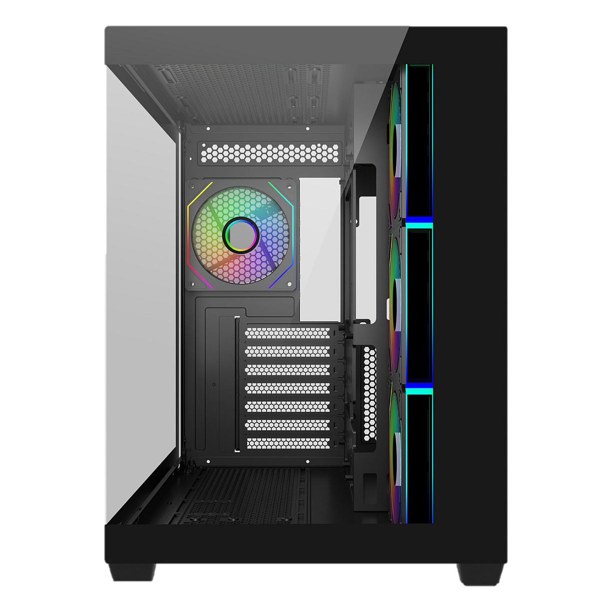 Kasë PC Cooler Master Elite 681 / Midi Tower / ATX / 3x 120mm + 1x 120mm ARGB Fan / Tempered Glass - Zezë - 3