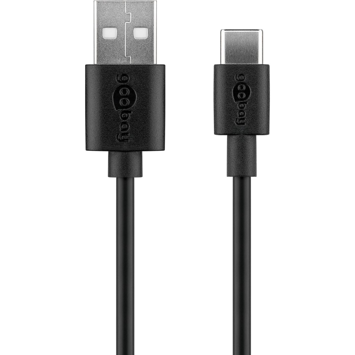 Kabllo & Adapter Goobay 44986 / 2x USB-A / USB-C / 2.4A / 12W / 1m - Zezë - 2