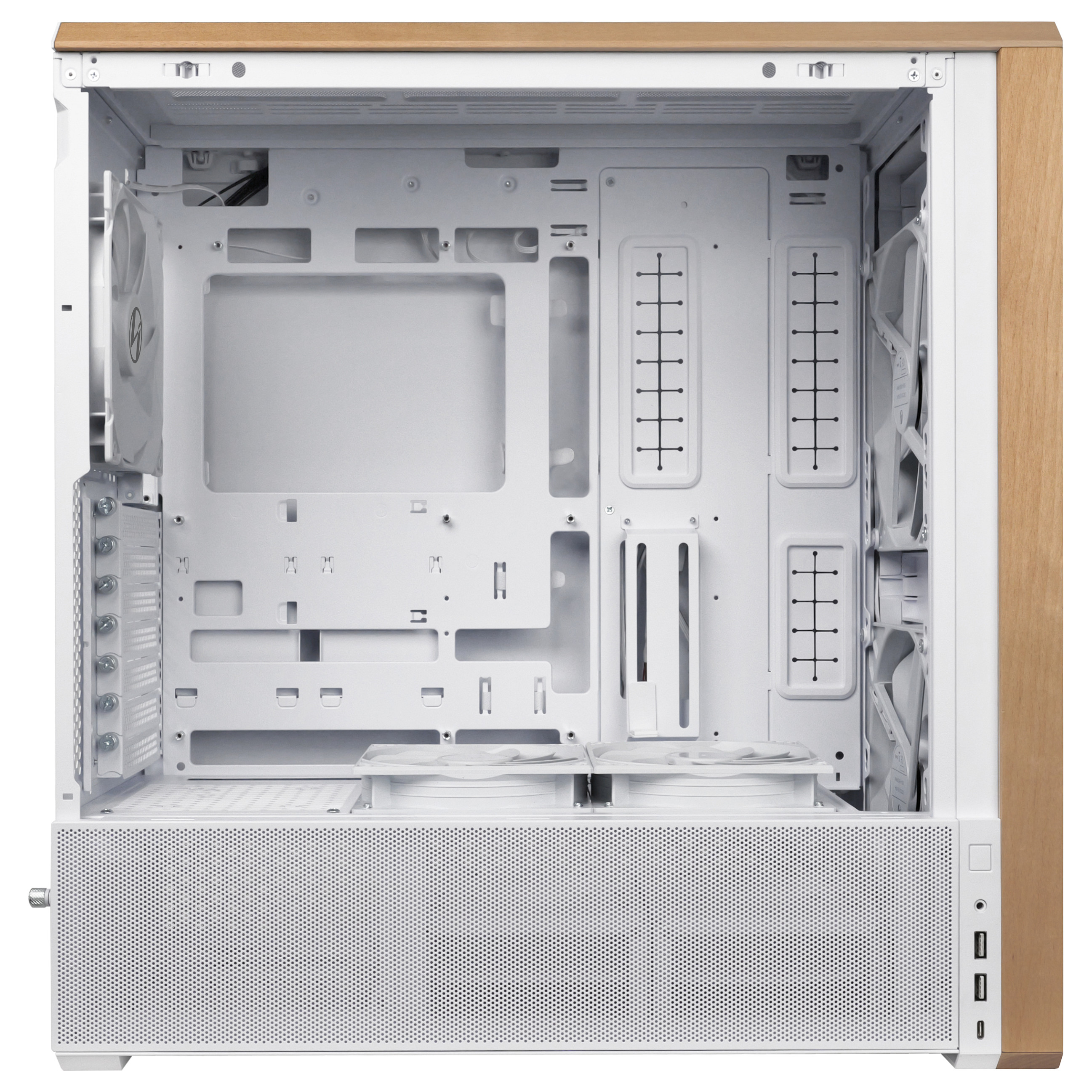 Kasë Lian Li LANCOOL 217 / Midi Tower / E-ATX / 2x 170mm + 3x 120/140mm Fan / Tempered Glass - Bardhë - 12