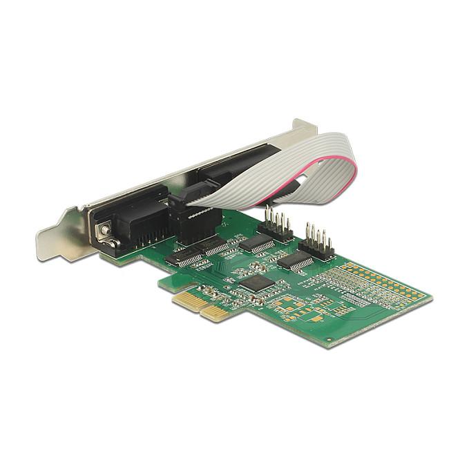 Kartë Zgjerimi PCI Express Delock 89557 / PCIe 2.0 x1 / 4x RS-232 DB9 / 921.6Kbps / ASIX AX99100 / Low Profile - 3