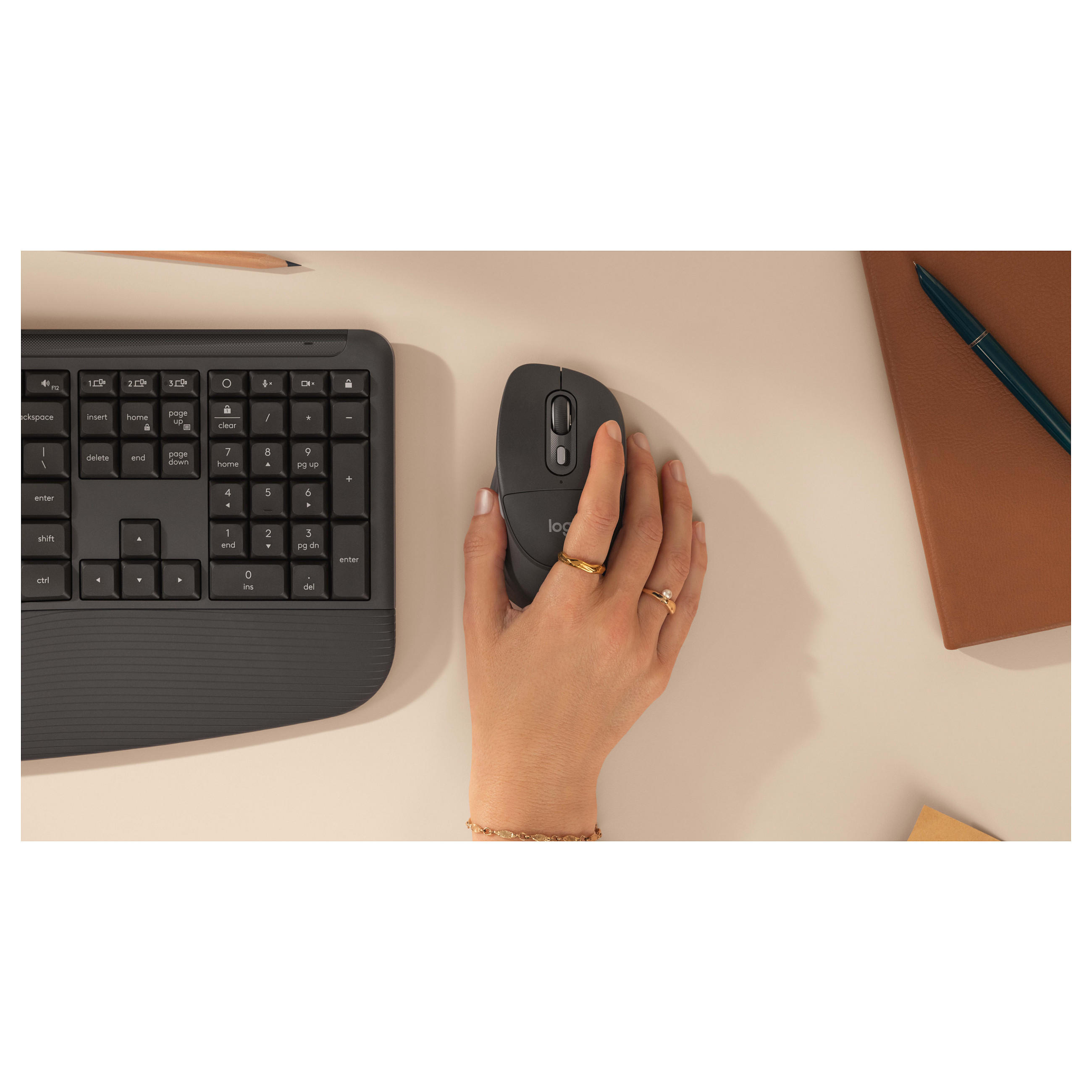 Combo (Tastierë&Maus) Logitech Signature Comfort Plus MK880 / Wireless / QWERTZ German / Bluetooth 5.2 + Logi Bolt - Hiri - 6