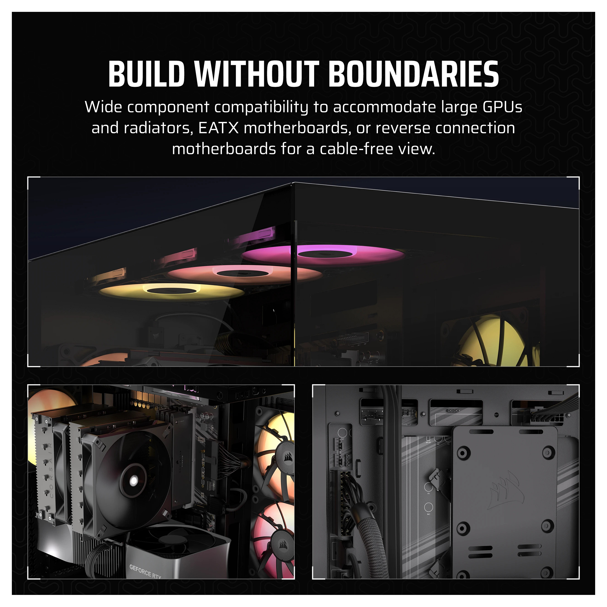 Kasë PC Corsair iCUE LINK 3500X RGB / Mid Tower / ATX / 3x 120mm RGB Fan / Tempered Glass - Zezë - 9
