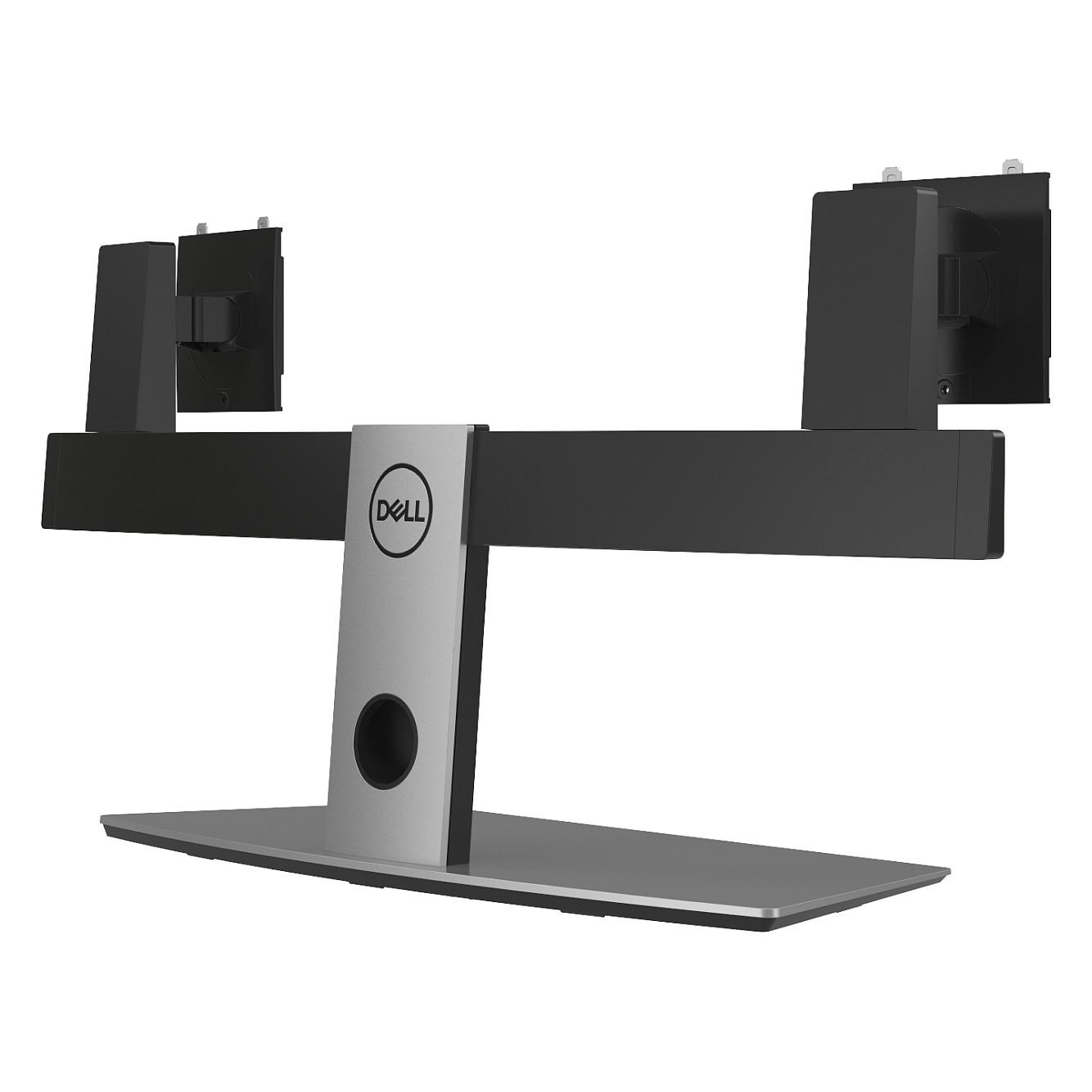 Mbajtëse për Monitor DELL MDS19 / 2 Monitorë / 19"-27" / 6kg për Monitor / Rregullim Lartësie / Tilt -5° deri +24° / Swivel -10° deri +15° - Zezë & Alumini - 4