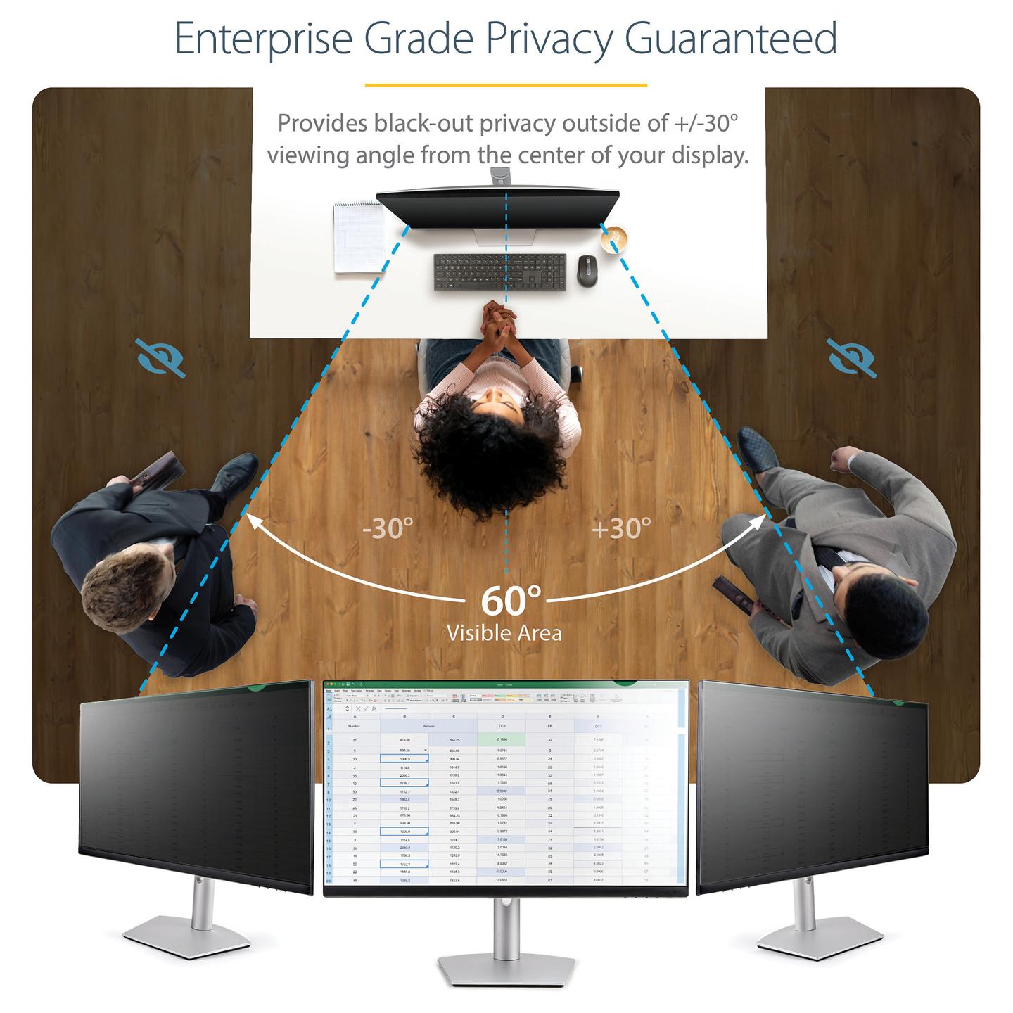 Filtër Privatësie StarTech.com PRIVACY-SCREEN-23M, 23", 16:9, Reversibil, ±30° - Transparent - 9
