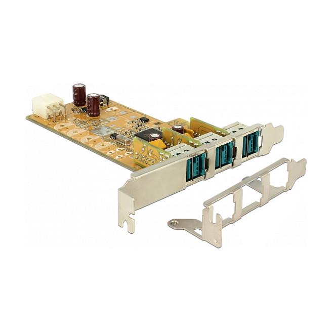 Kartë Zgjerimi PCI Express Delock 89656 / PCIe x1 / 3x PoweredUSB 2.0 / 12V
