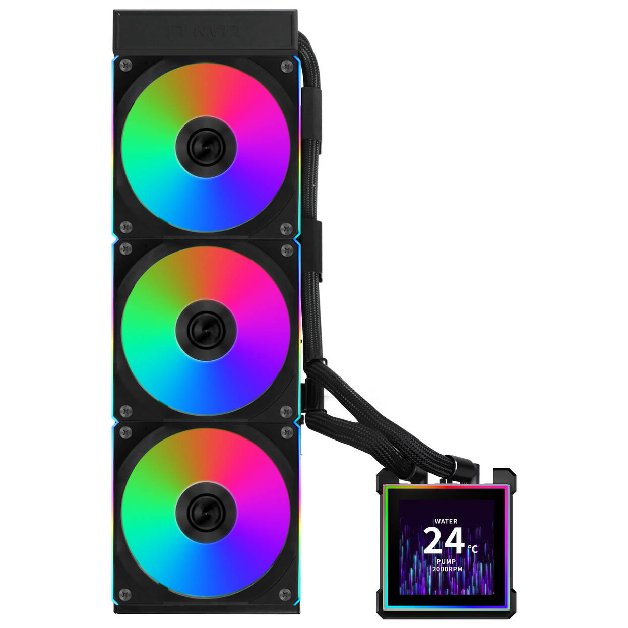 Ftohës për Procesor Lian Li HydroShift II LCD-S 360CL / AIO / 360mm / 3x120mm / 200-2100RPM / 72.7CFM / LCD - Zezë - 3