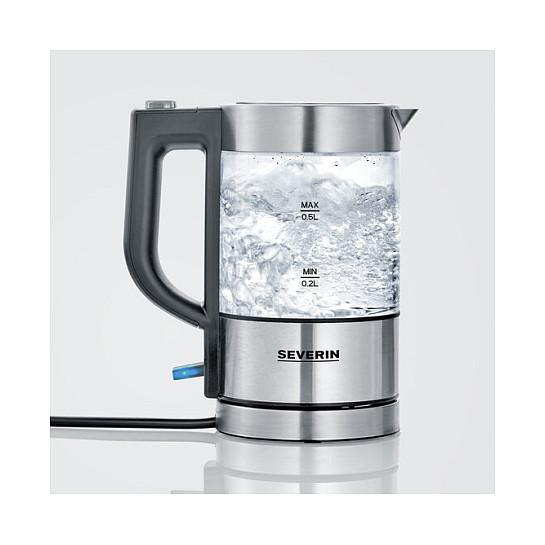 Çajnik Elektrik Severin WK 3472, 0.5L, 1000W, Xham, 360° – Argjend - 4