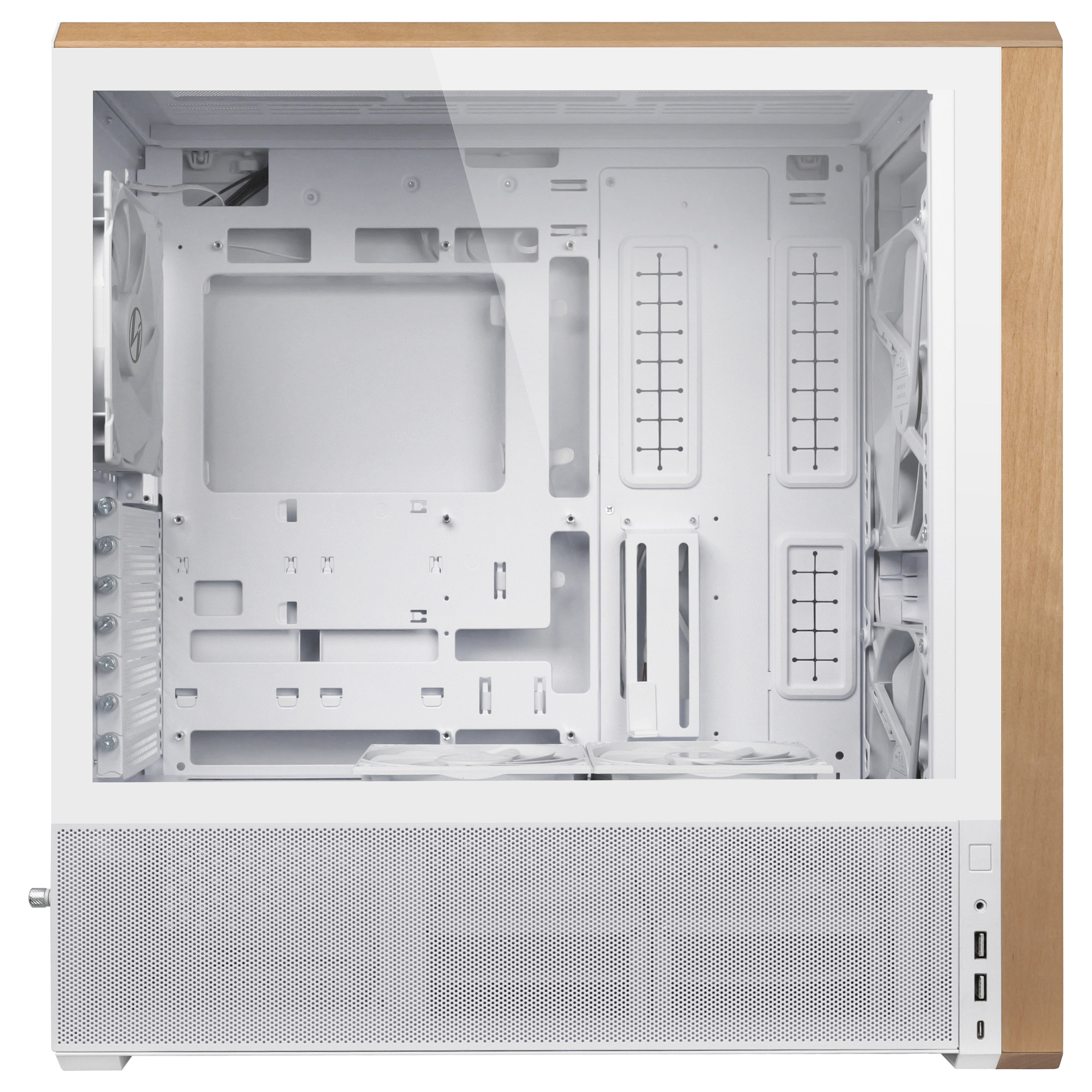 Kasë Lian Li LANCOOL 217 / Midi Tower / E-ATX / 2x 170mm + 3x 120/140mm Fan / Tempered Glass - Bardhë - 13