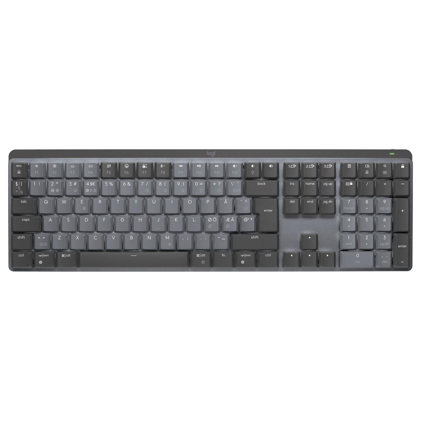 Tastierë pa kabllo Logitech MX Mechanical / QWERTY Nordic / Full-Size / Mekanike / Logitech Linear / Bluetooth + Logi Bolt / Ndriçim LED – Gri - 2