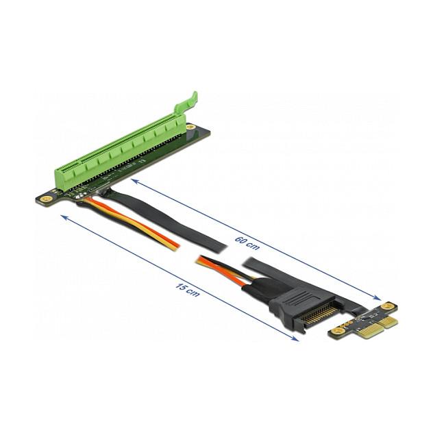 Kartë Riser PCI Express Delock 85763 / PCIe x1 në x16 / PCIe 3.0 / Kabllo fleksibël 80 cm - 3