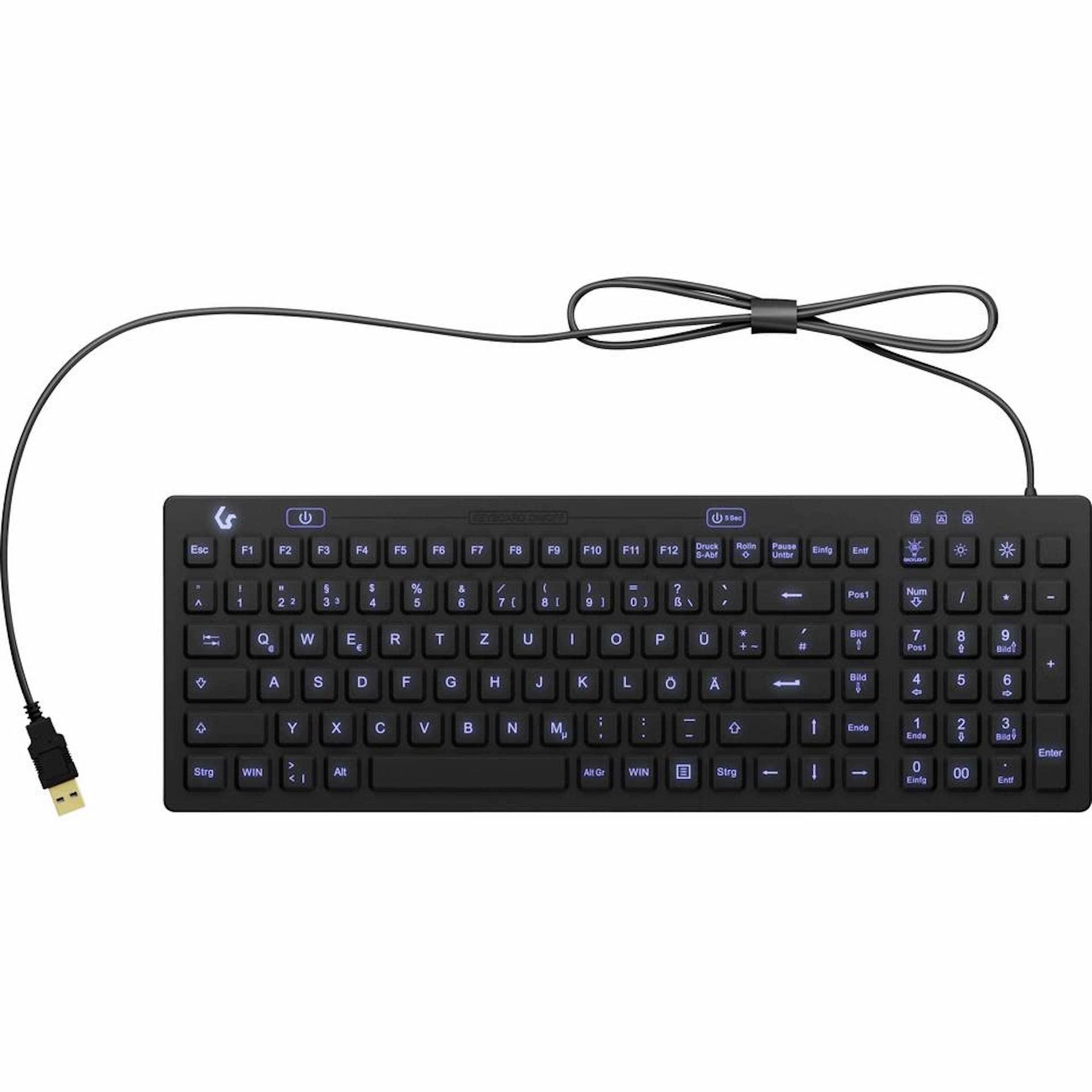 Tastierë me kabllo KeySonic KSK-6031INEL-B (DE) / QWERTZ / 110 Taste / USB - Zezë - 3