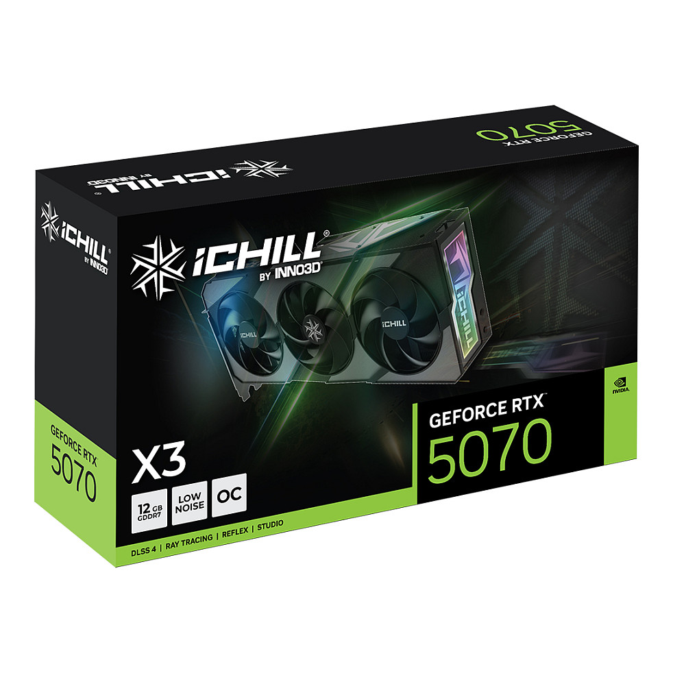 Kartelë Grafike NVIDIA GeForce RTX 5070 / 12GB GDDR7 / 192-bit / INNO3D iChill X3 / 3 Fan / RGB - 3