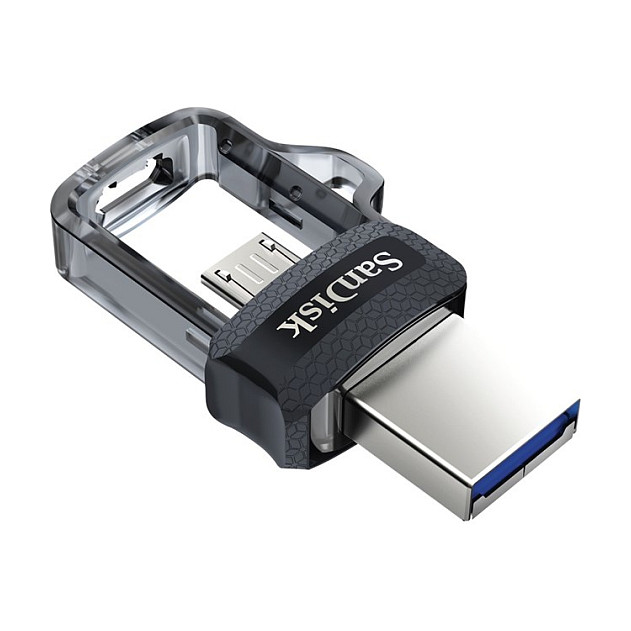 USB Flash Drive SanDisk Ultra Dual m3.0 / 128GB / USB Type-A + Micro-USB / USB 3.0 - Transparente - 5