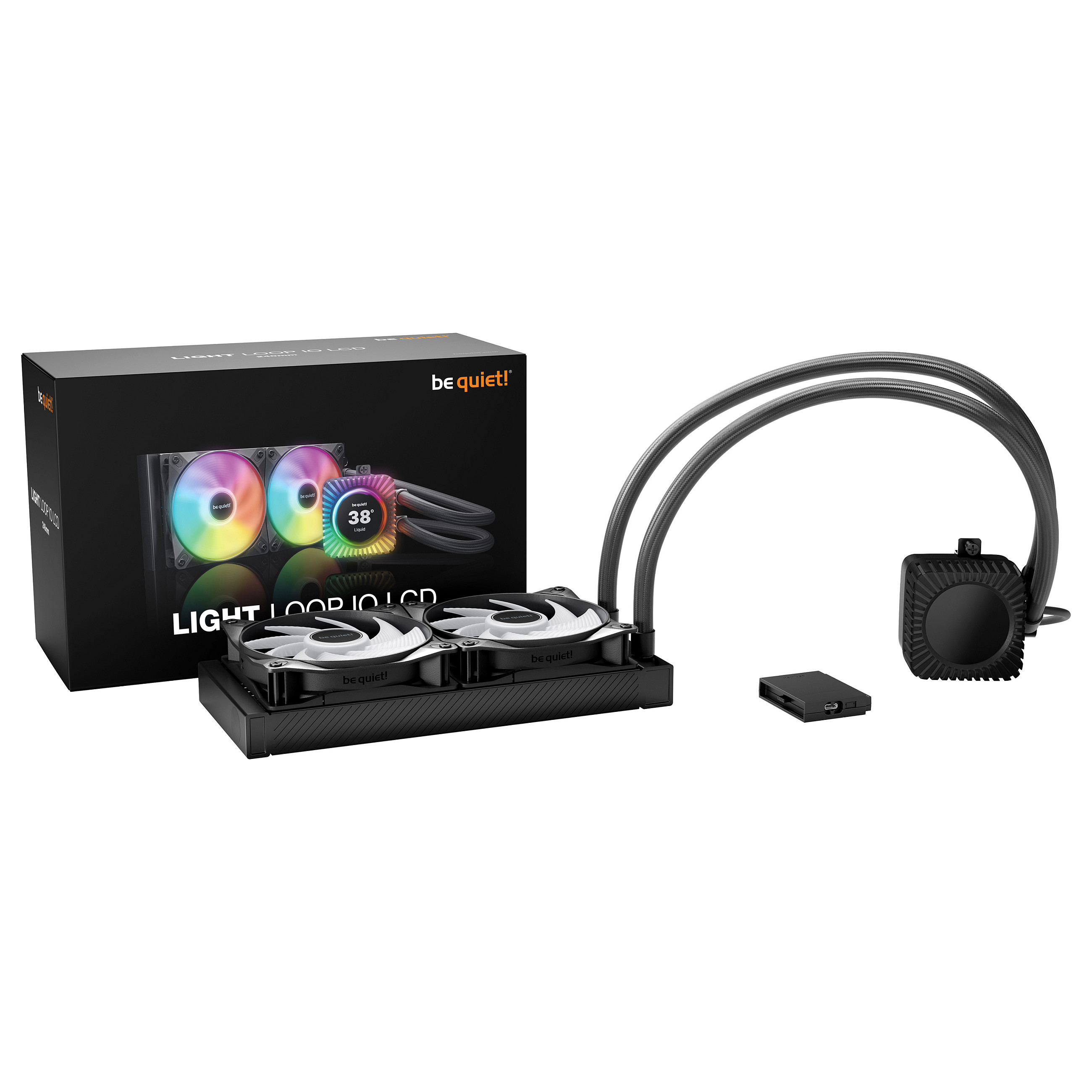 Ftohës për Procesor be quiet! LIGHT LOOP 240mm LCD / AIO / 240mm / 2x120mm / ARGB / LCD - Zezë - 2