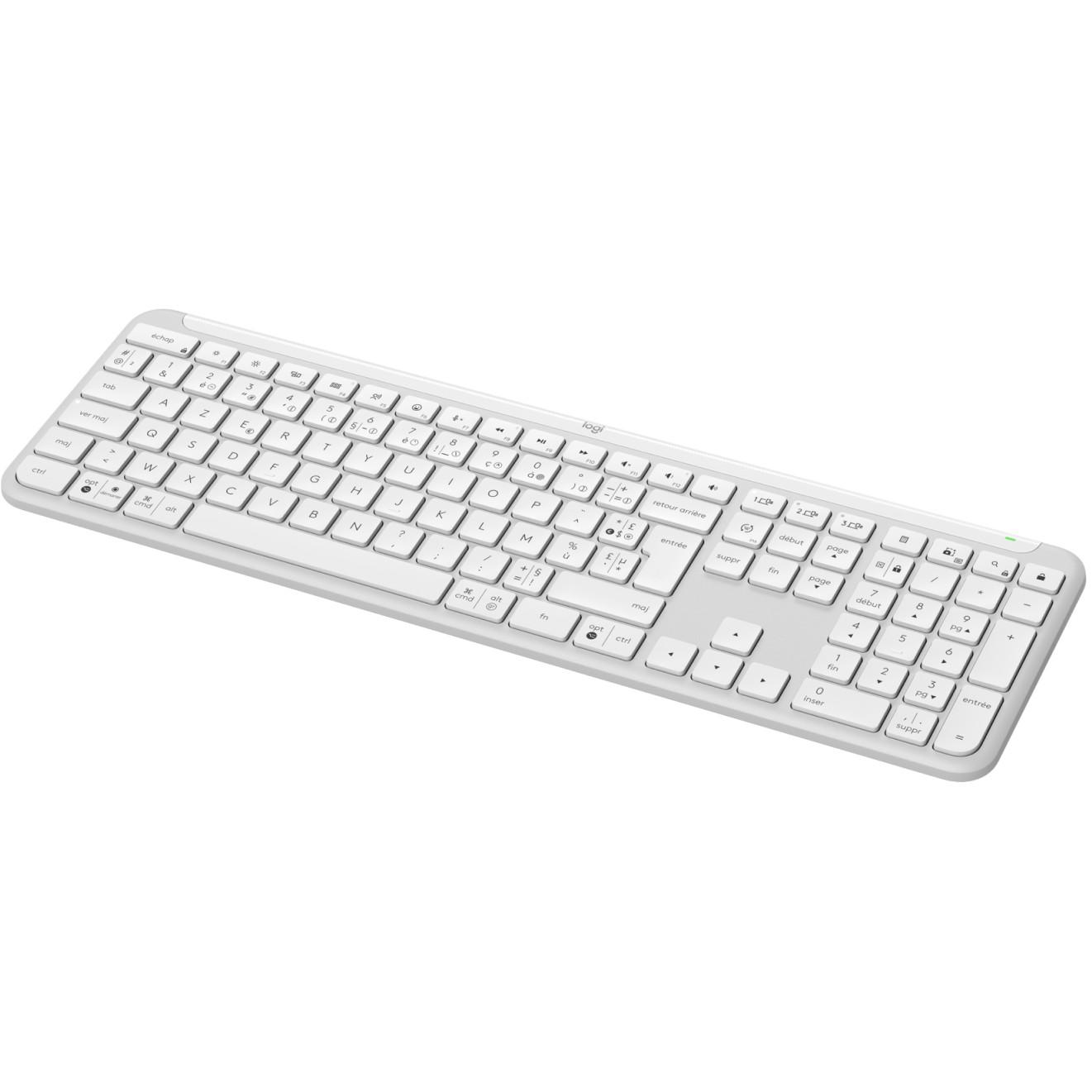 Tastierë pa kabllo Logitech Signature Slim K950 / Full-Size / Bluetooth 5.1 / Logi Bolt / 3 Pajisje / 36 Muaj - Bardhë