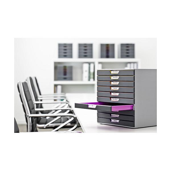 Organizues me Sirtarë DURABLE VARICOLOR 10, 10 Sirtarë, A4–C4, 280 x 292 x 356 mm - Gri, Shumëngjyrësh - 6