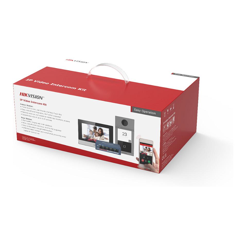 Sistem Video Intercom Hikvision DS-KIS604-S(C), 7", 2MP, 1024 × 600, 1080p, IP65, IK08 - Zezë/Hiri - 2