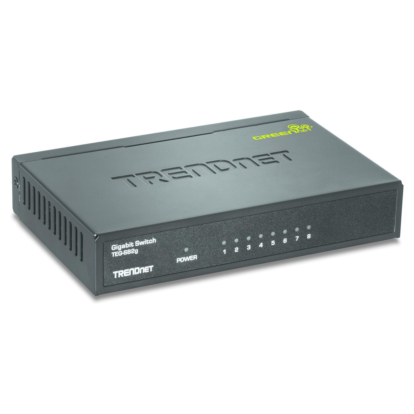 Switch TRENDnet TEG-S82g GREENnet, 8 porta Gigabit Ethernet RJ45, Switching Capacity 16Gbps, Unmanaged, pa ventilator, kasë metalike - Hiri - 2