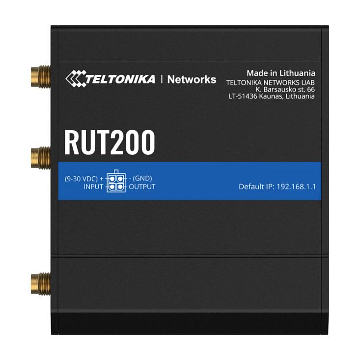 Ruter Industrial Teltonika RUT200, 4G LTE Cat 4, Wi-Fi 4, 1× WAN + 1× LAN 10/100Mbps, SIM + eSIM - Zezë