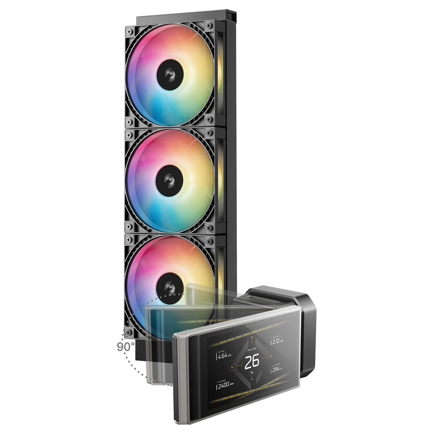 Ftohës për Procesor DeepCool LT360 VISION ARGB / 360mm / AIO / LCD – Zezë - 2