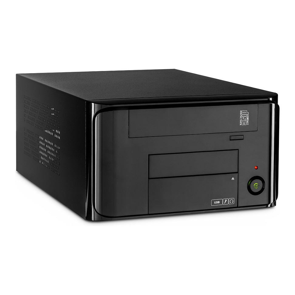 Kasë PC Inter-Tech MI-008 ITX / Mini Tower / Mini-ITX / SFX / 2.5" + 3.5" + 5.25" Bay - Zezë