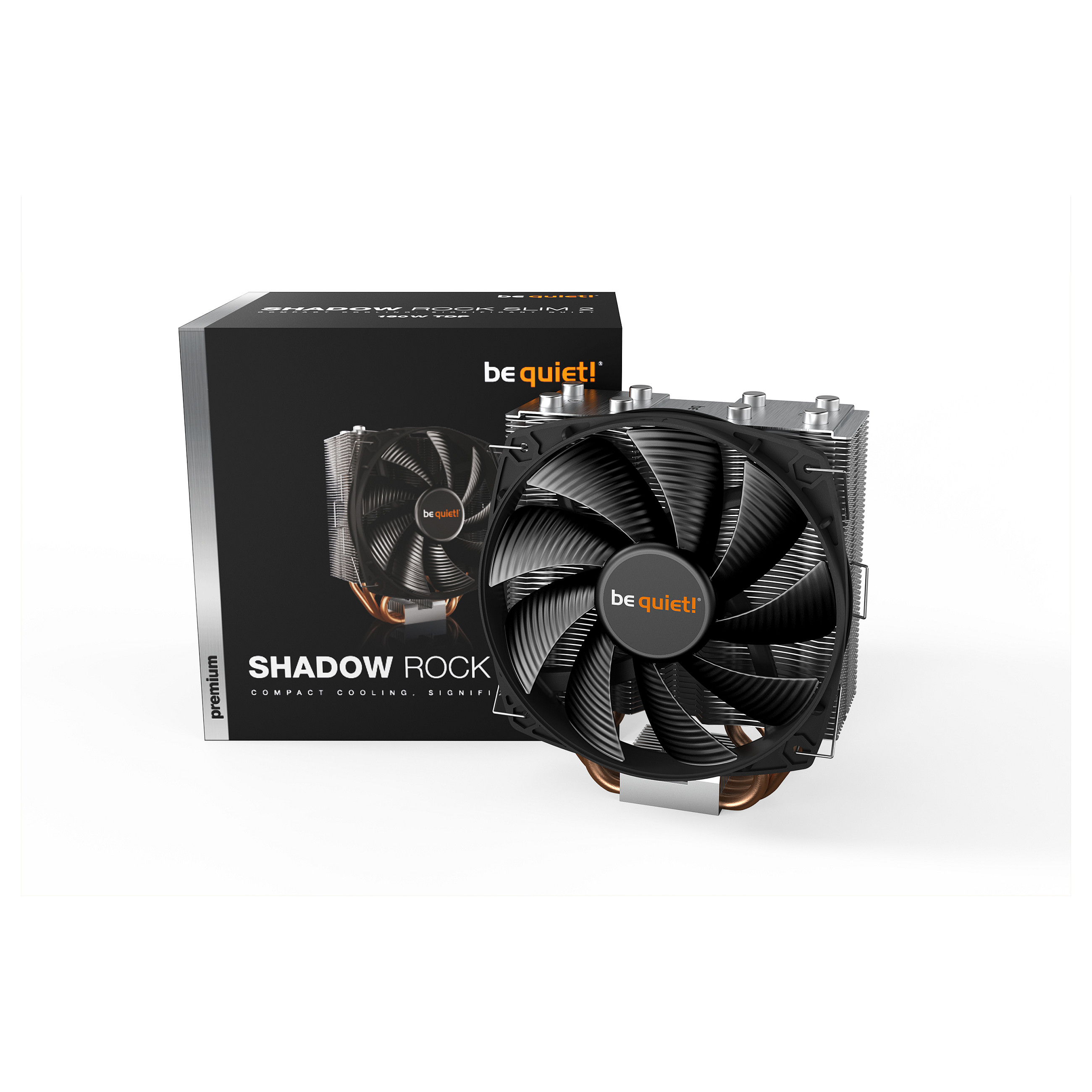 Ftohës për Procesor be quiet! Shadow Rock Slim 2 / 135mm Fan / 1400 RPM / Rifle Bearing / 137×74×161mm – Alumin/Zezë/Bakër - 6