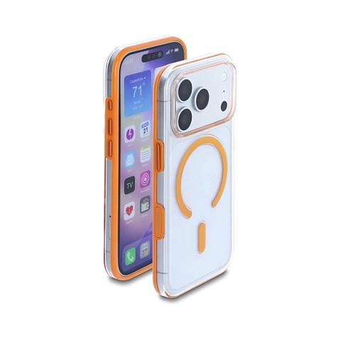 Aksesorë për telefon Delock 81642 / Case / MagSafe / TPU & PC / iPhone 17 Pro - Transparent/Portokalli - 2