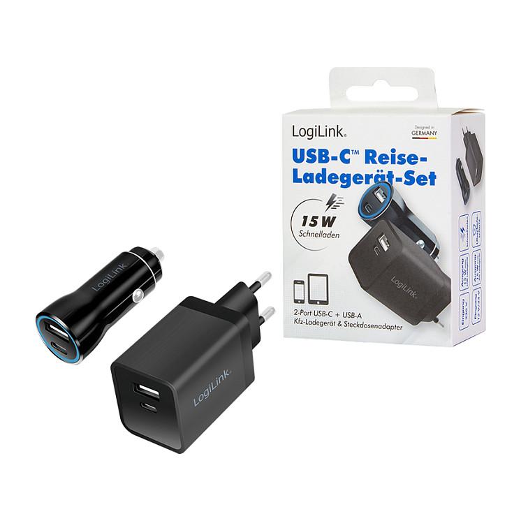 Adapter LogiLink PA0300 / 1x USB-A / 1x USB-C / 15W / Set 2 copë – Zezë - 10