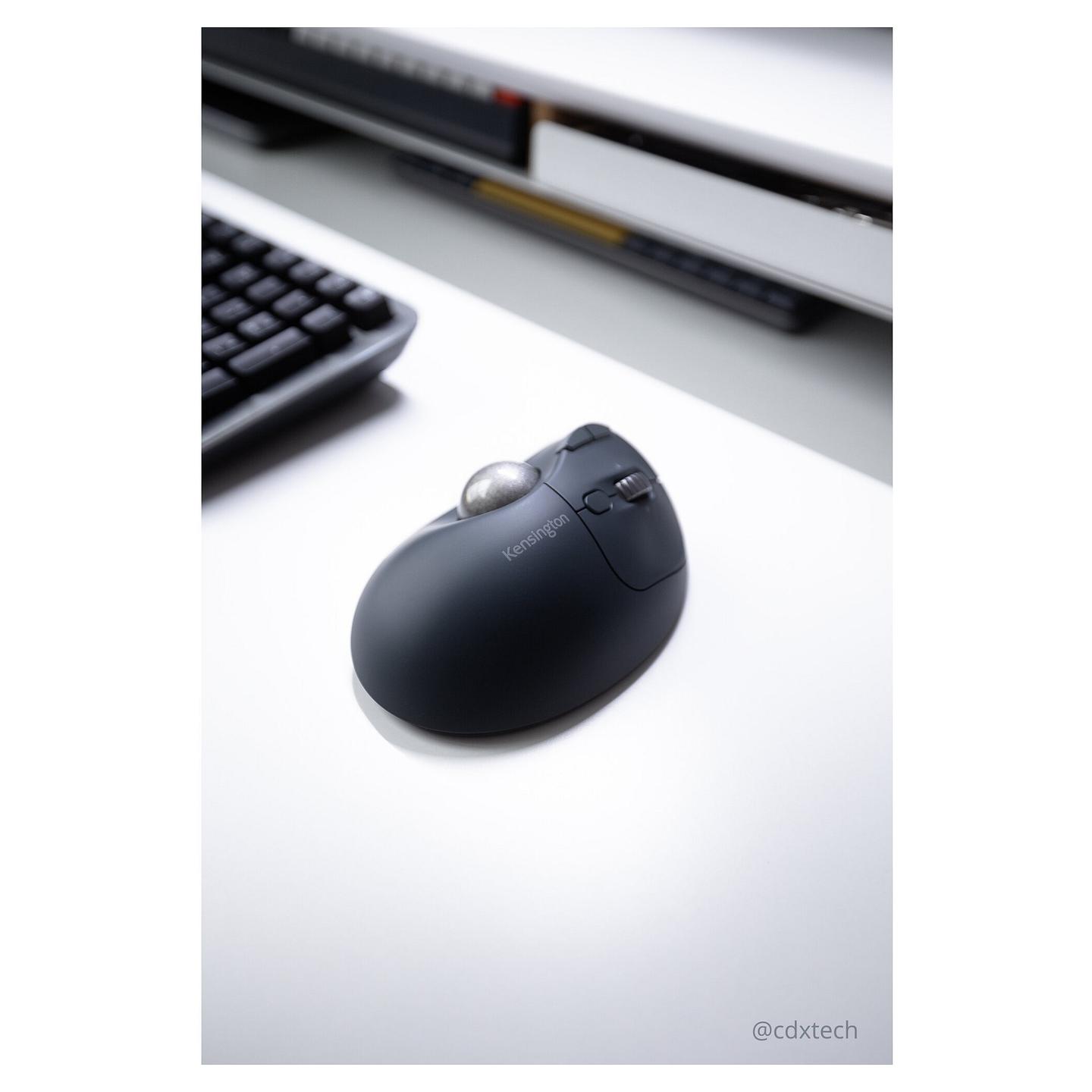 Maus pa kabllo Kensington Pro Fit Ergo TB550 / Trackball / 400–1600 DPI / Bluetooth & 2.4GHz / 7 Butona / USB-C - Zezë/Blu - 16