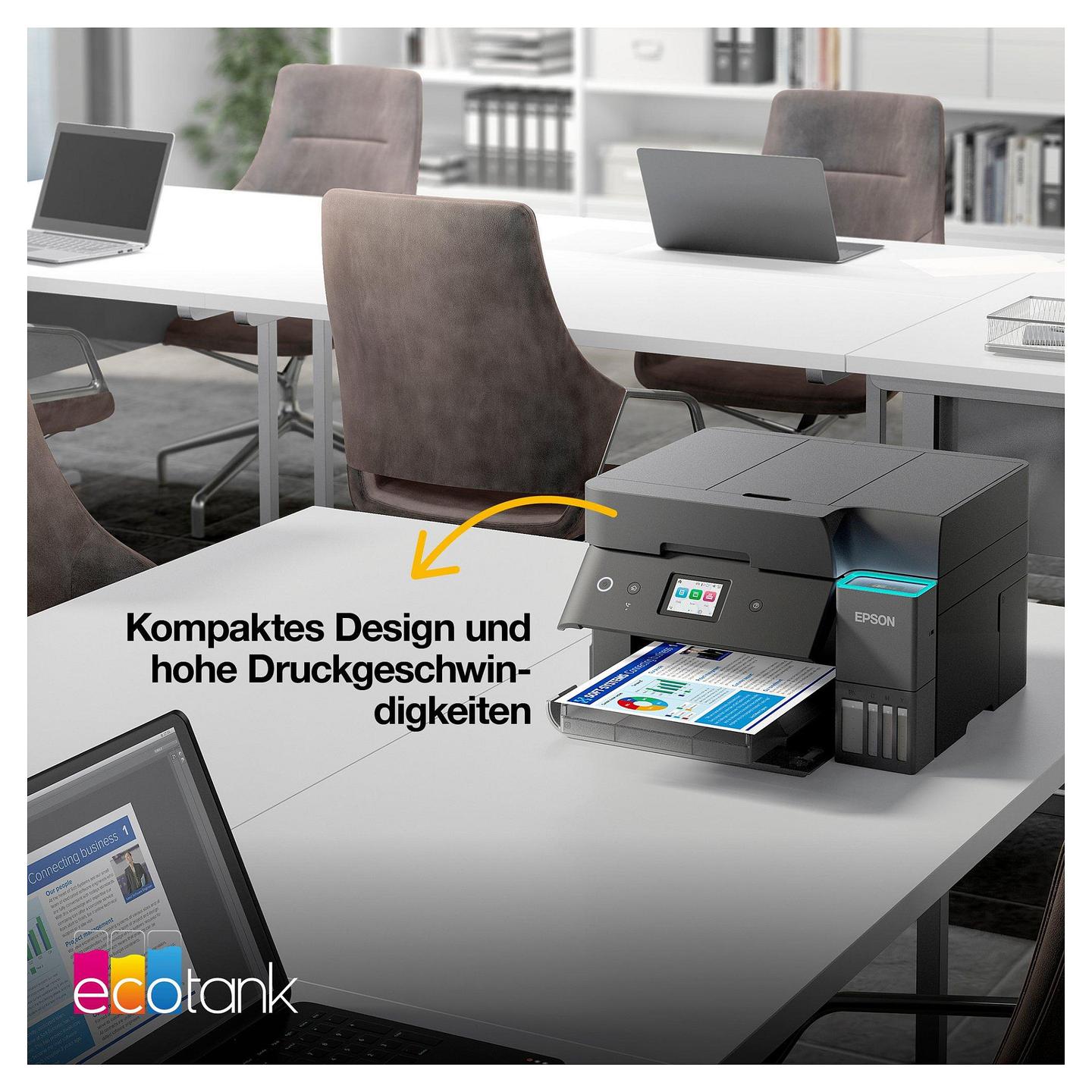 Printer Multifunksional Epson EcoTank ET-4950, Inkjet me Ngjyra, A4, 4800 × 1200 dpi, 35 ppm, Duplex, ADF 30-fletësh, Fax, Wi-Fi, Ethernet - Zezë - 9