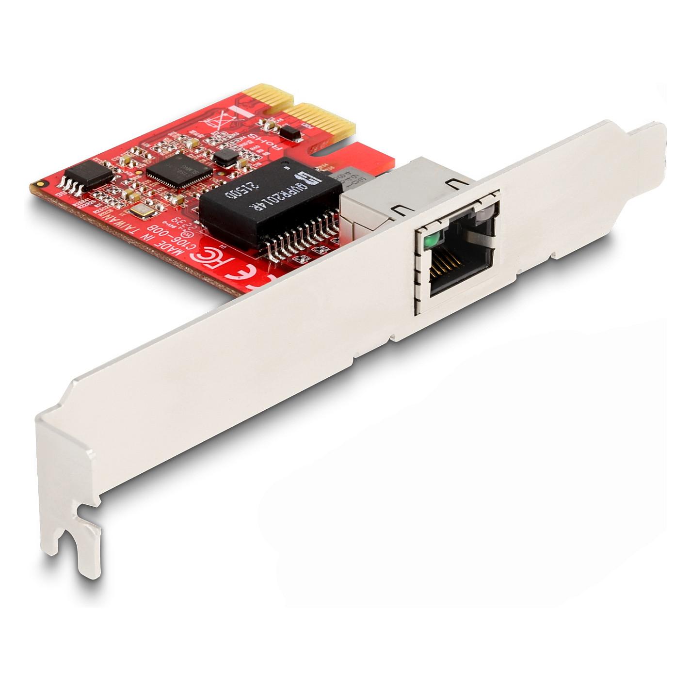 Karta të Rrjetit Delock 90100 / PCIe 2.0 x1 / 1x 2.5 Gigabit LAN RJ45 / 2.5Gbps / Intel i225V / Low Profile