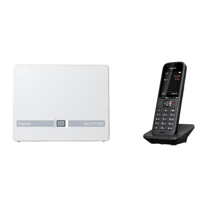 Telefon VoIP Gigaset N530 IP PRO + S700H PRO, DECT, 8 llogari SIP, deri në 8 thirrje njëkohësisht, Bluetooth - Bardhë/Zezë