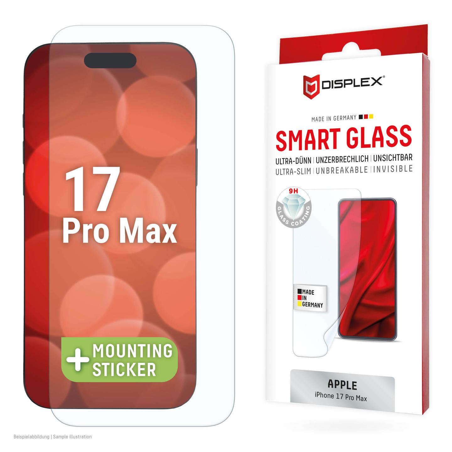 Mbrojtës Ekrani DISPLEX Smart Glass 02170 / iPhone 17 Pro Max / Xham i Temperuar / 0.3mm - Transparente - 2