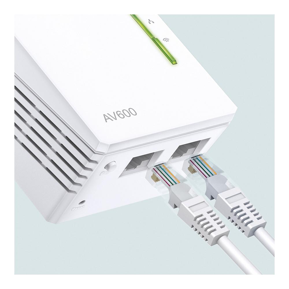 Power-LAN TP-Link TL-WPA4220, 500Mbps, HomePlug AV, Wi-Fi 4 300Mbps, 2× Fast Ethernet 10/100Mbps, 2.4GHz, 128-bit AES - Bardhë - 5