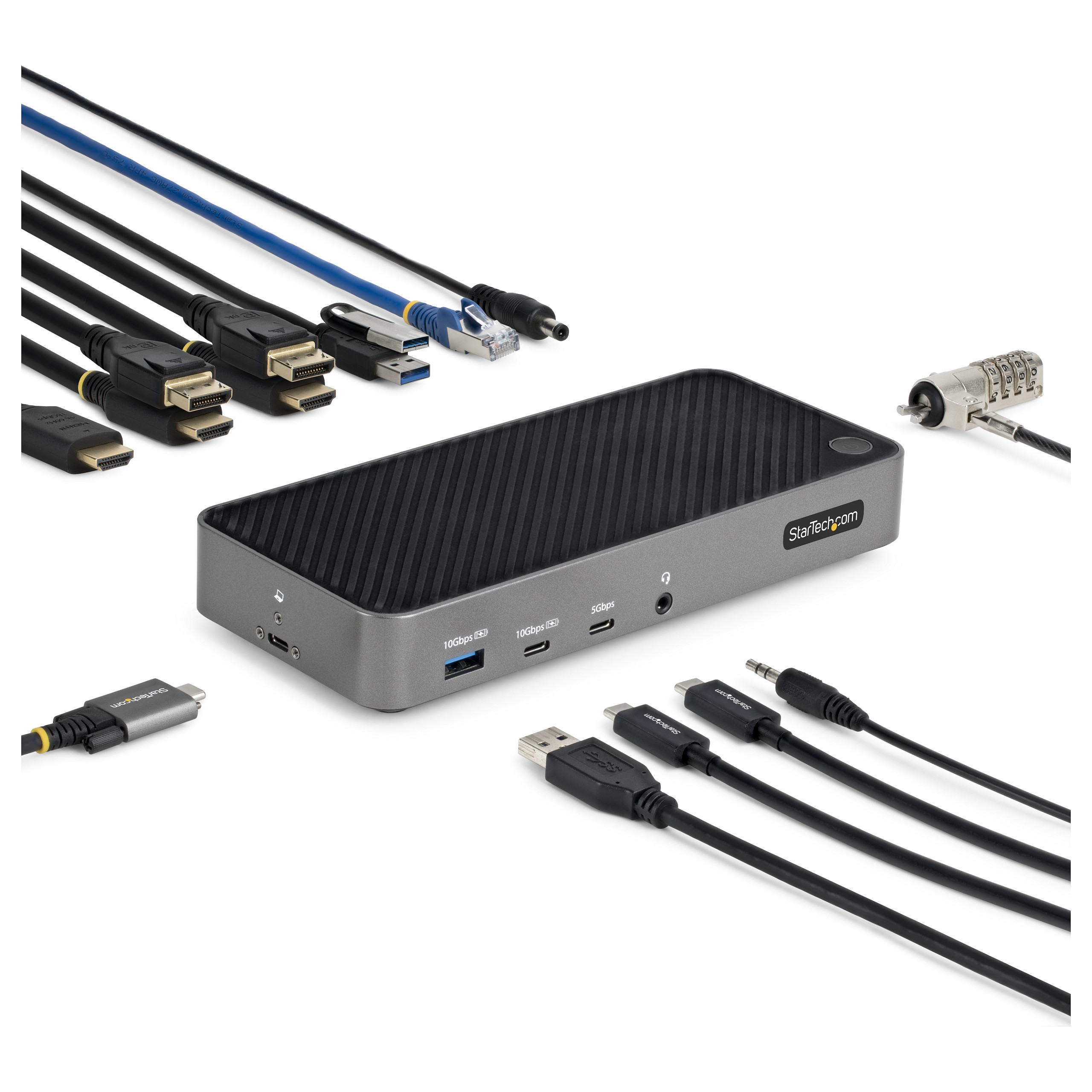 Docking Station Triple Monitor StarTech / 3xUSB-A / 2xUSB-C / 3xHDMI / 2xDisplayPort – Gri / Argjend - 23